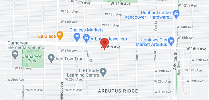 map of 2484 W 16TH AVENUE